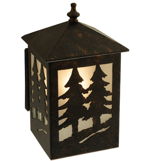 5.75" Wide Twin Spruce Trees Wall Sconce