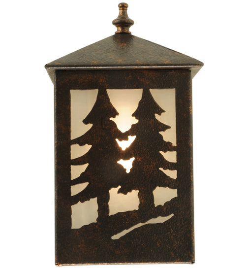 5.75" Wide Twin Spruce Trees Wall Sconce