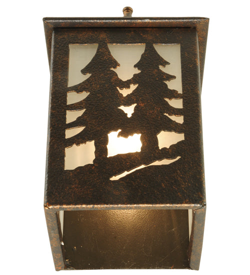 5.75" Wide Twin Spruce Trees Wall Sconce