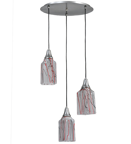 19" Wide Metro Fusion 3 Light Cascading Pendant