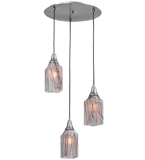 19" Wide Metro Fusion 3 Light Cascading Pendant