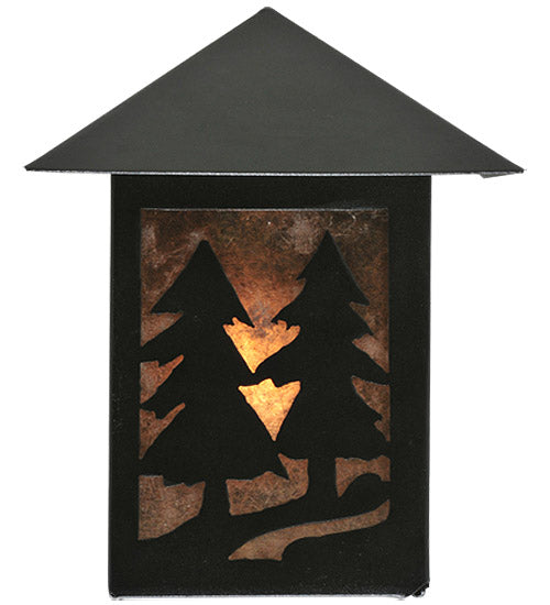 7" Wide Twin Spruce Trees Wall Sconce