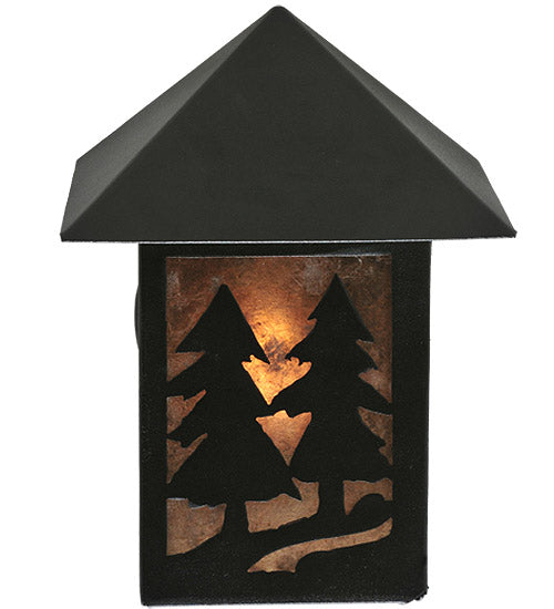 7" Wide Twin Spruce Trees Wall Sconce