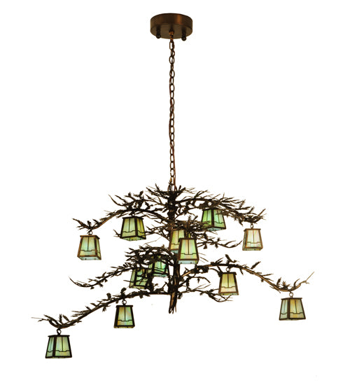 50" Wide Pine Branch Valley View 12 Light Chandelier