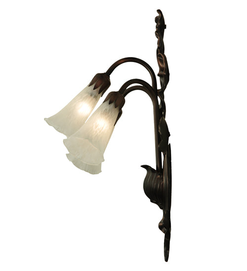 10.5"W White Pond Lily 3 Lt Wall Sconce