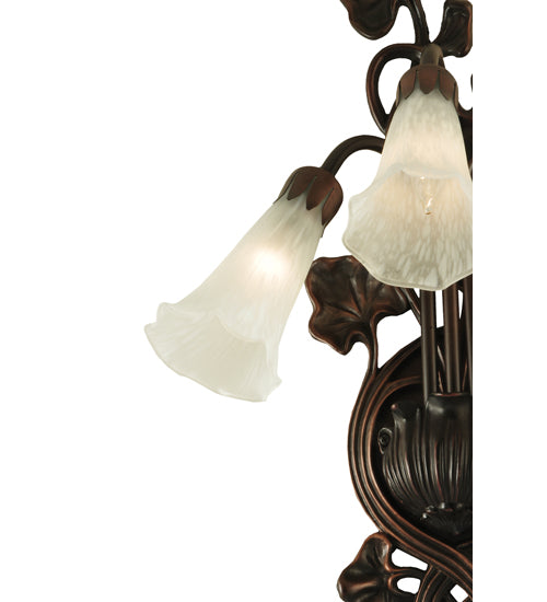 10.5"W White Pond Lily 3 Lt Wall Sconce