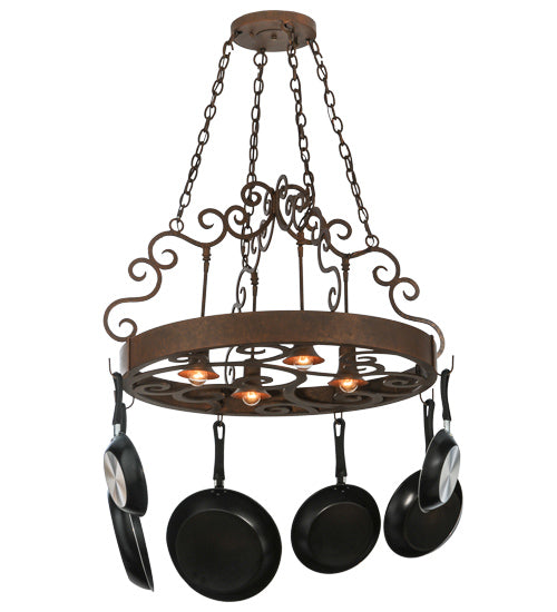 34" Wide Dior 4 Light Pot Rack