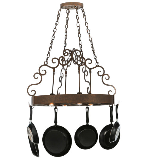 34" Wide Dior 4 Light Pot Rack