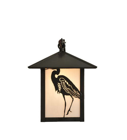 8" Wide Seneca Heron Curved Arm Wall Sconce