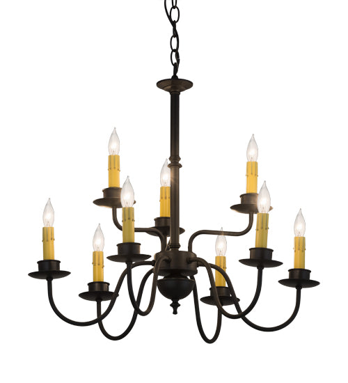 22"W Ean 2 Tier 9 Lt Chandelier