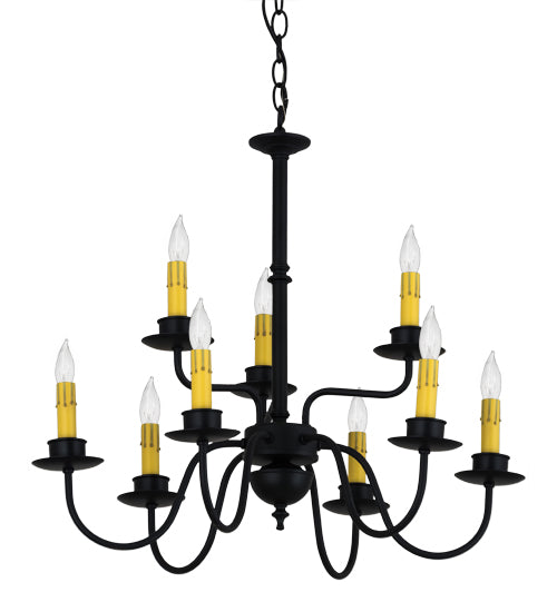 22"W Ean 2 Tier 9 Lt Chandelier