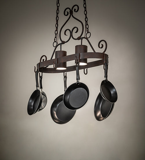 36" Long Argus 2 Light Pot Rack