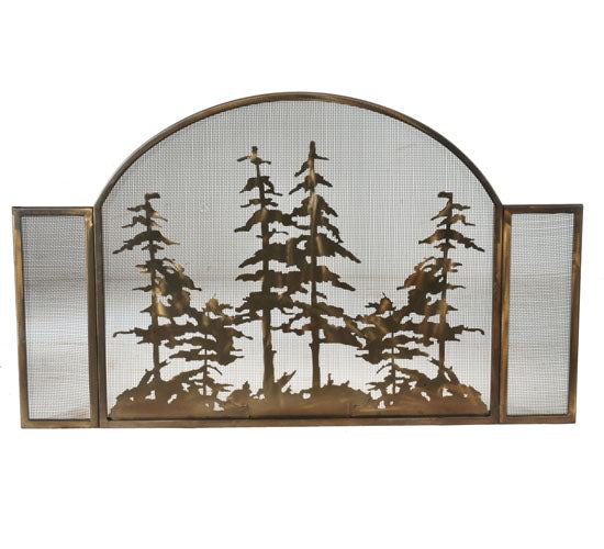 50" Wide X 30" High Tall Pines Arched Fireplace Screen