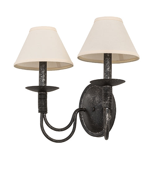 16" Wide Bell 2 Light Wall Sconce