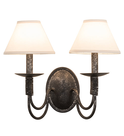 16" Wide Bell 2 Light Wall Sconce