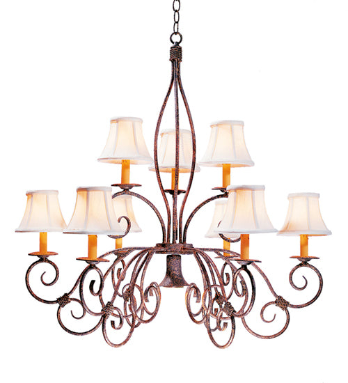 36" Wide Grace 10 Light Two Tier Chandelier