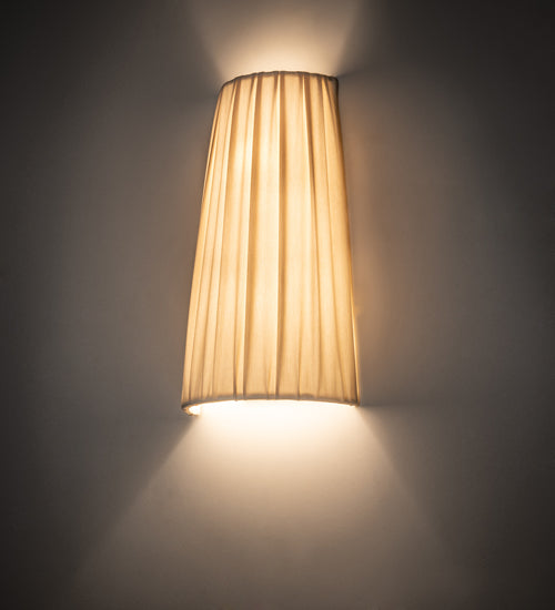 9" Wide Channell Tapered & Pleated Wall Sconce