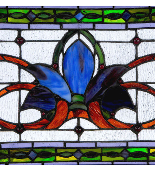 33"W X 10"H Fairytale Transom Stained Glass Window