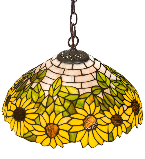 16" Wide Wild Sunflower Pendant