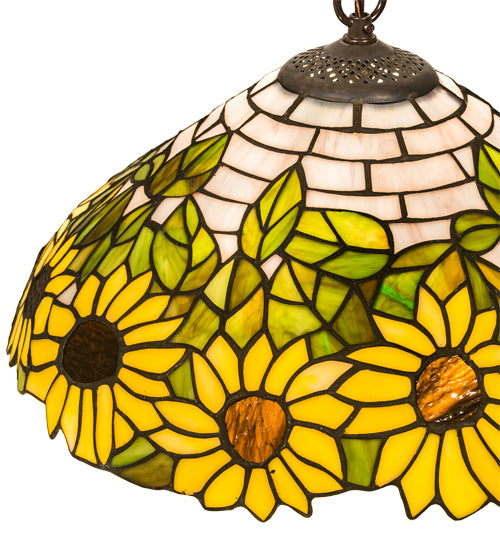 16" Wide Wild Sunflower Pendant