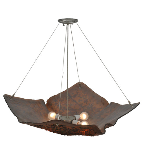 36"W Metro Fusion Cobblestone Glass Inverted Pendant