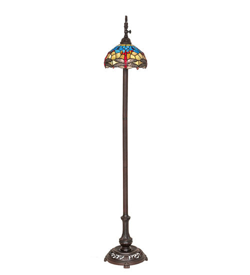 60.5"H Tiffany Hanginghead Dragonfly Bridge Arm Floor Lamp