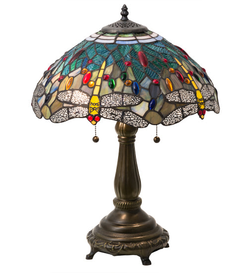 22"H Tiffany Hanginghead Dragonfly Table Lamp