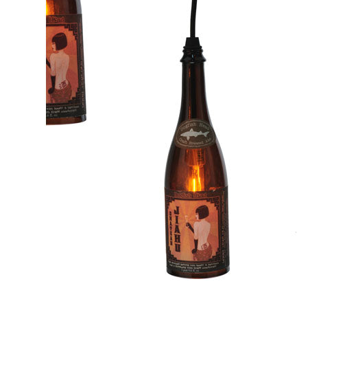 19.5"W Tuscan Vineyard Dogfish Head 3 Lt Wine Bottle Cascading Pendant