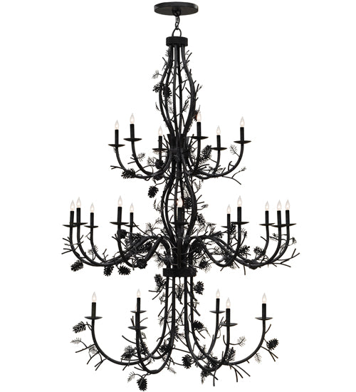 60"W Pinecone 24 Lt Chandelier