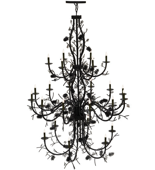 60"W Pinecone 24 Lt Chandelier