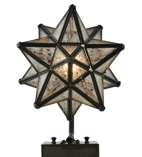 9"W Moravian Star Clear Seeded Curved Arm Wall Sconce