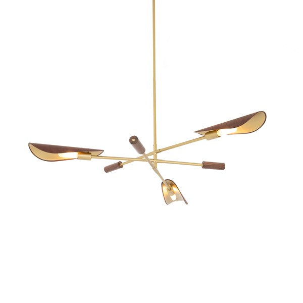 Astrid Chandelier-Dark Brown Leather