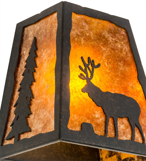 8" Wide Lone Stag Wall Sconce