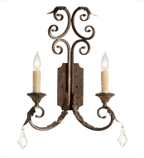 16" Wide Serratina 2 Light Wall Sconce