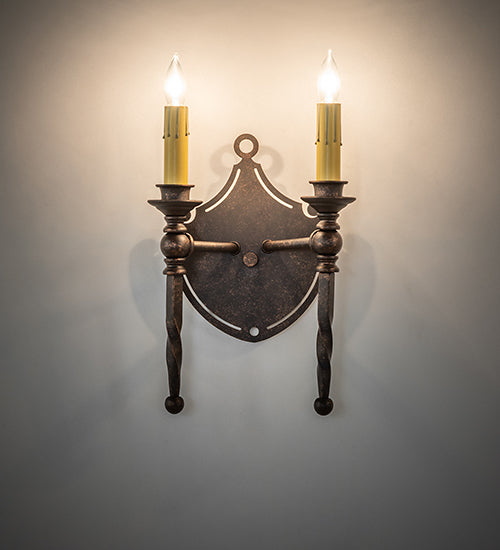 8" Wide Malta Crest Wall Sconce