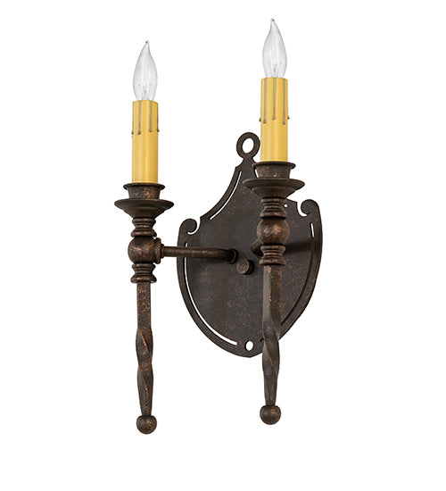 8" Wide Malta Crest Wall Sconce