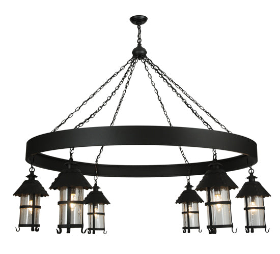 66"W Rutland 6 Lantern Chandelier