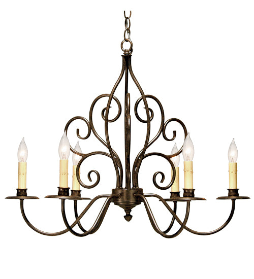 28" Wide Eve 6 Light Chandelier