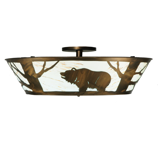 47" Wide Grizzly Bear On The Loose LED Flushmount