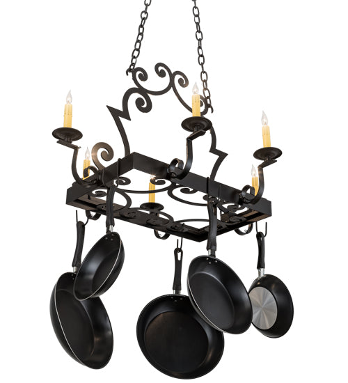 35" Long Elara 6 Light Pot Rack