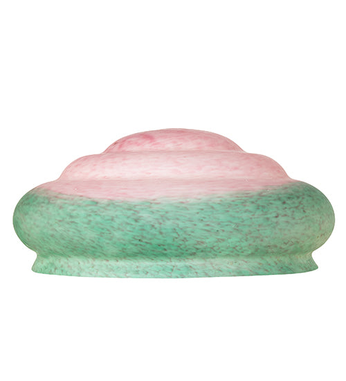 15" Wide Pink & Green Pate-De-Verre Three Tier Shade