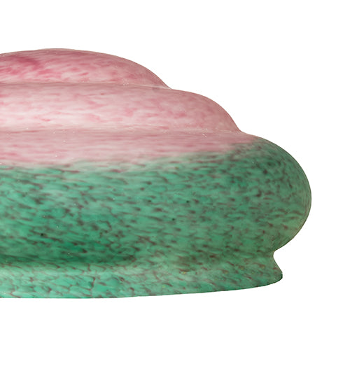 15" Wide Pink & Green Pate-De-Verre Three Tier Shade