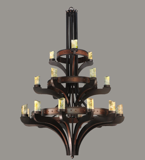 63" Wide Castilla Jadestone 21 Light Three Tier Chandelier