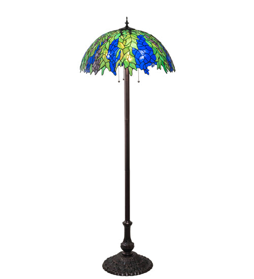 62" High Tiffany Honey Locust Floor Lamp