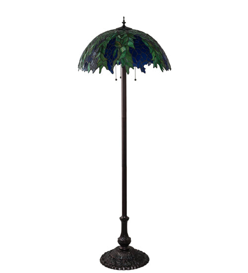 62" High Tiffany Honey Locust Floor Lamp