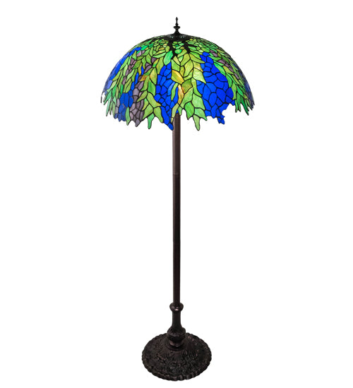 62" High Tiffany Honey Locust Floor Lamp