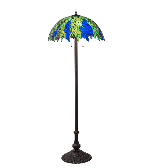 62" High Tiffany Honey Locust Floor Lamp