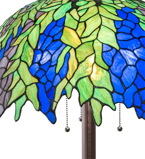 62" High Tiffany Honey Locust Floor Lamp