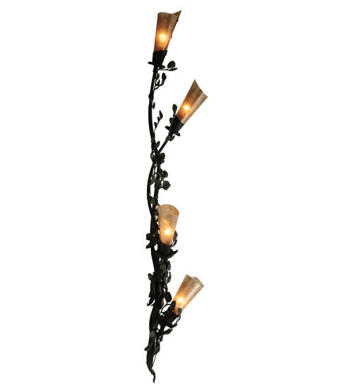 11"W Vinca Vine 4 Lt Wall Sconce