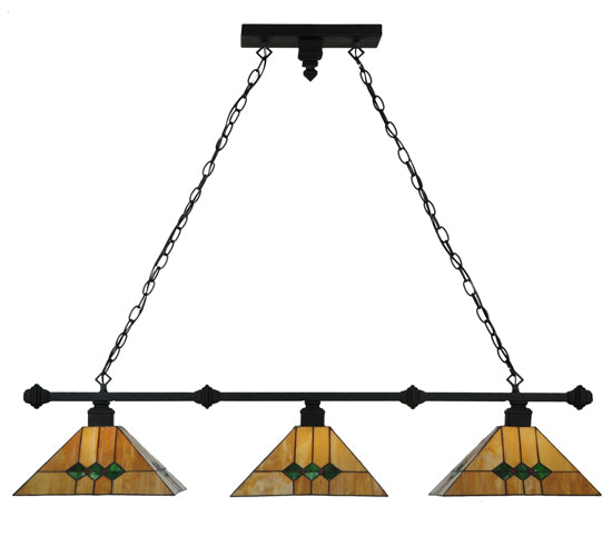 42" Long Martini Mission 3 Light Island Pendant